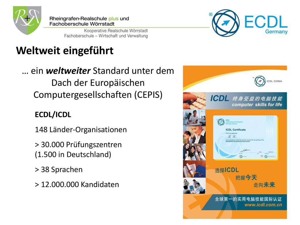 Weltweit eingeführt … ein weltweiter Standard unter dem Dach der Europäischen Computergesellschaften (CEPIS)