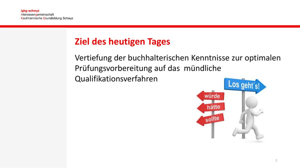 Ziel des heutigen Tages