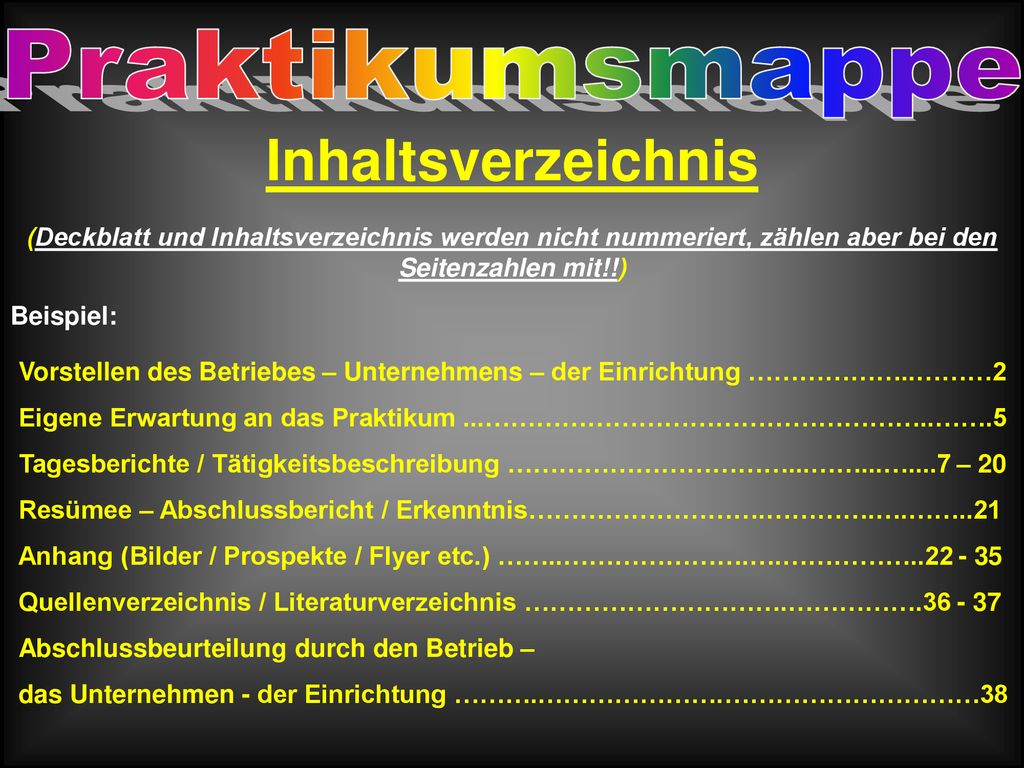 Wettbewerb Die Beste Praktikumsmappe Ppt Herunterladen