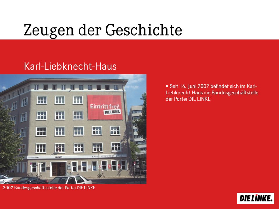Zeugen der Geschichte Karl-Liebknecht-Haus