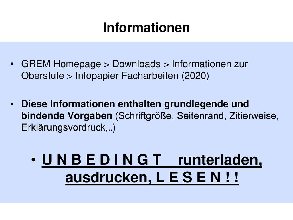 U N B E D I N G T runterladen, ausdrucken, L E S E N ! !