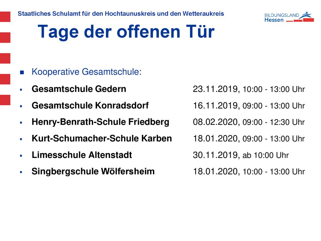 Tage der offenen Tür Kooperative Gesamtschule: