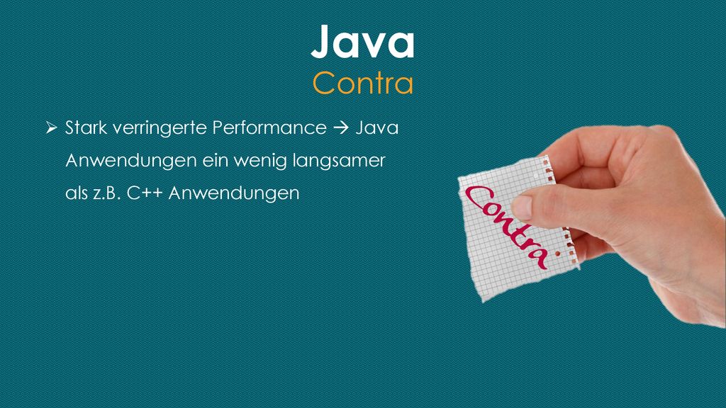 Java Contra Stark verringerte Performance  Java Anwendungen ein wenig langsamer als z.B.