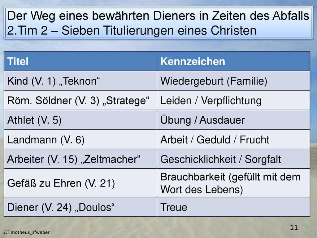 Der Weg eines bewährten Dieners in Zeiten des Abfalls 2