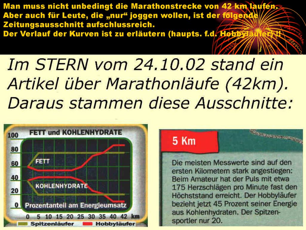 Man muss nicht unbedingt die Marathonstrecke von 42 km laufen.