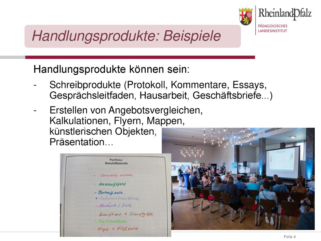 Handlungsprodukte: Beispiele