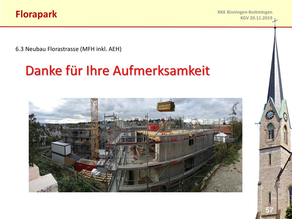 Florapark 6.3 Neubau Florastrasse (MFH inkl. AEH) Danke für Ihre Aufmerksamkeit