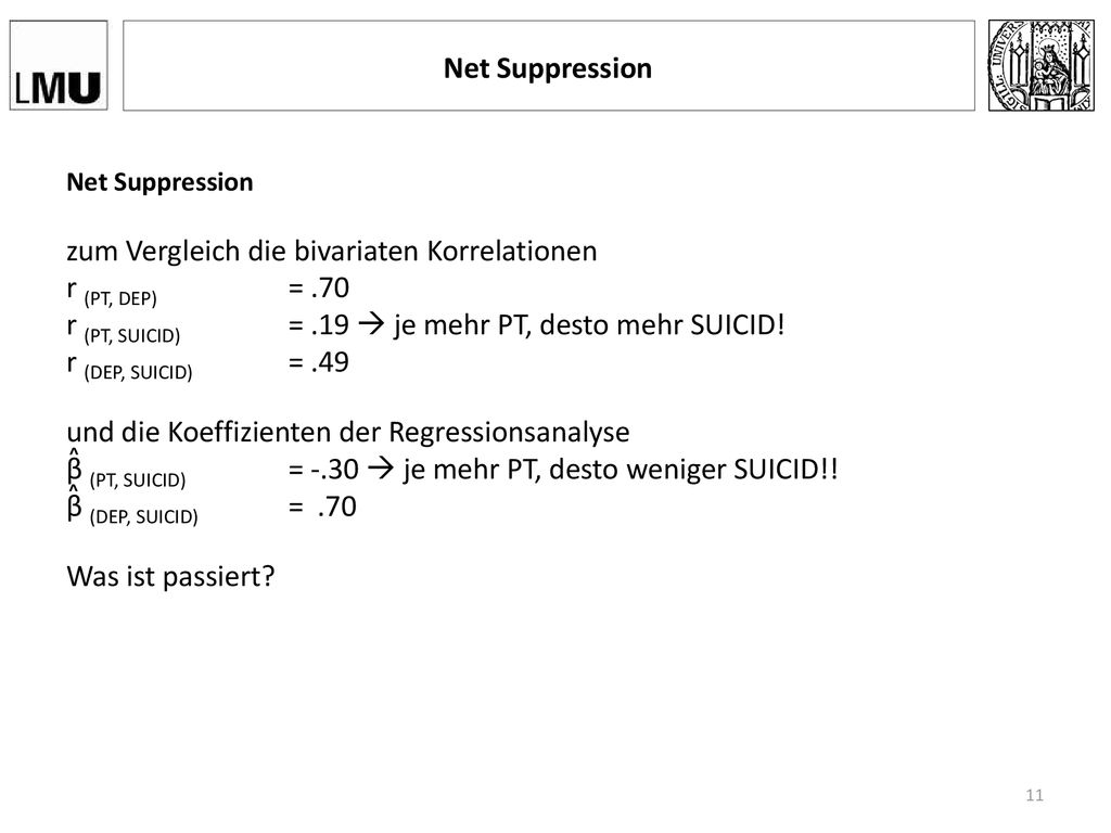 zum Vergleich die bivariaten Korrelationen r (PT, DEP) = .70