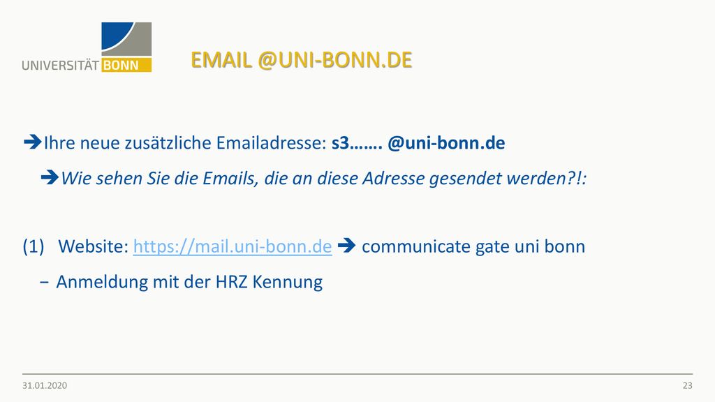 Ihre neue zusätzliche  adresse: Wie sehen Sie die  s, die an diese Adresse gesendet werden !: