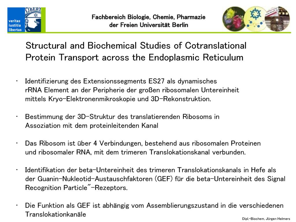 Structural and Biochemical Studies of Cotranslational Protein Transport across the Endoplasmic Reticulum