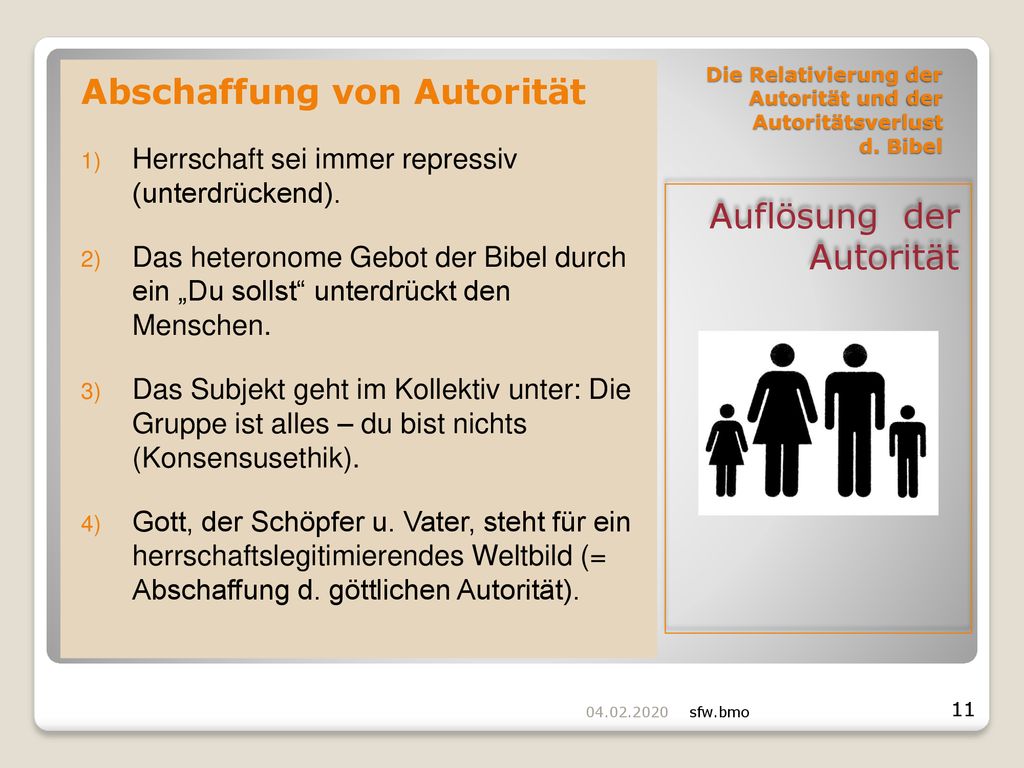 Die Relativierung der Autorität und der Autoritätsverlust d. Bibel