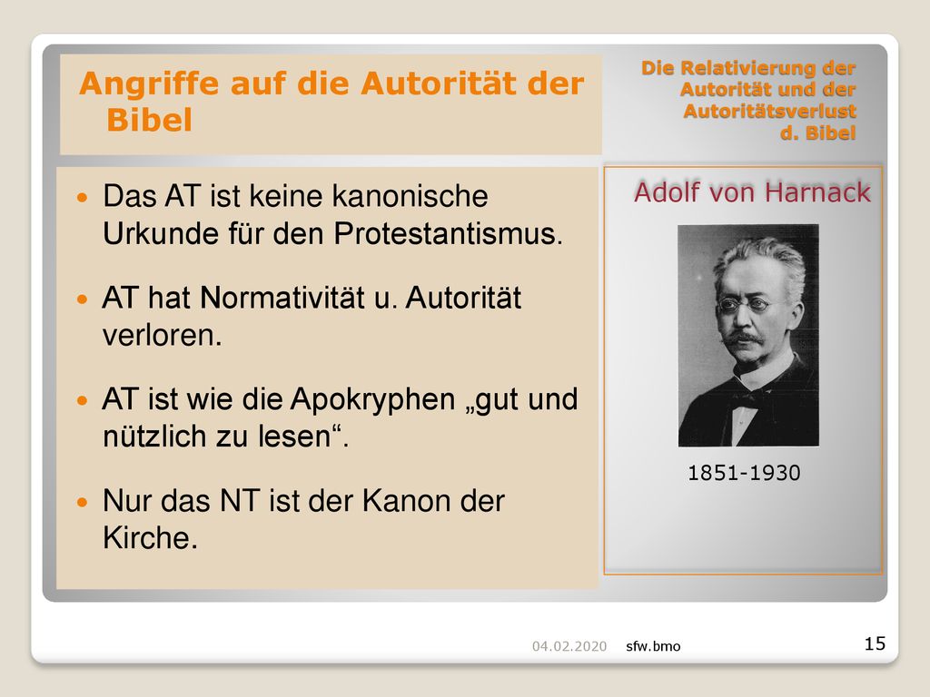 Die Relativierung der Autorität und der Autoritätsverlust d. Bibel