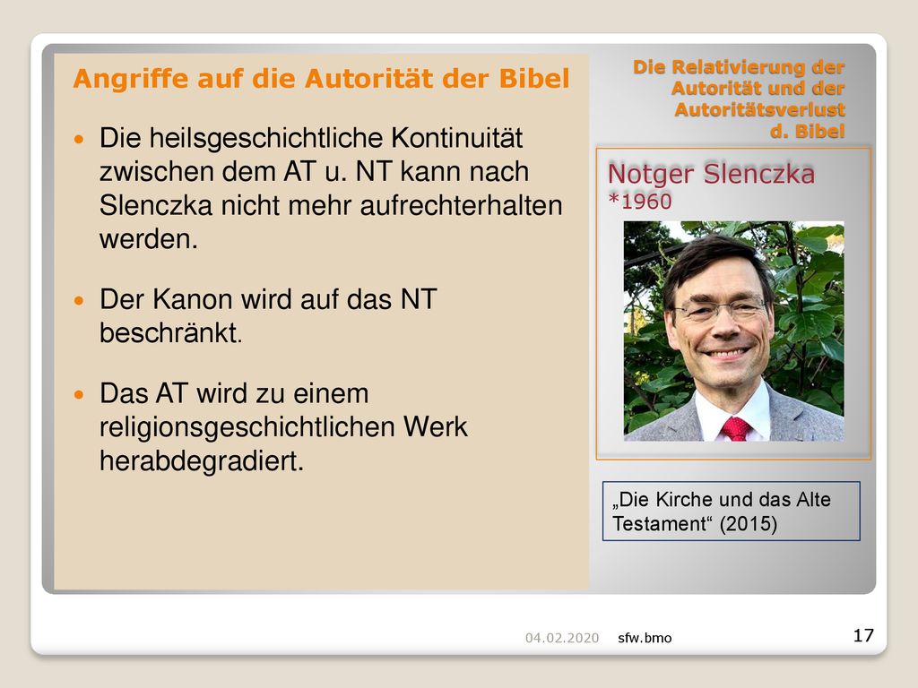 Die Relativierung der Autorität und der Autoritätsverlust d. Bibel