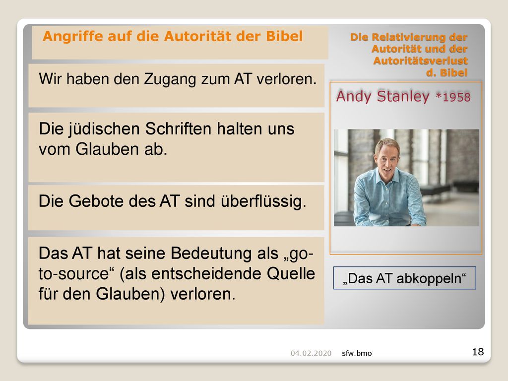 Die Relativierung der Autorität und der Autoritätsverlust d. Bibel