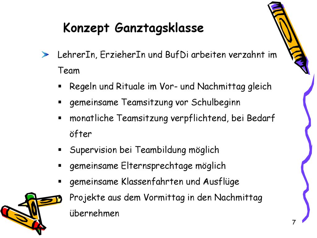 Konzept Ganztagsklasse