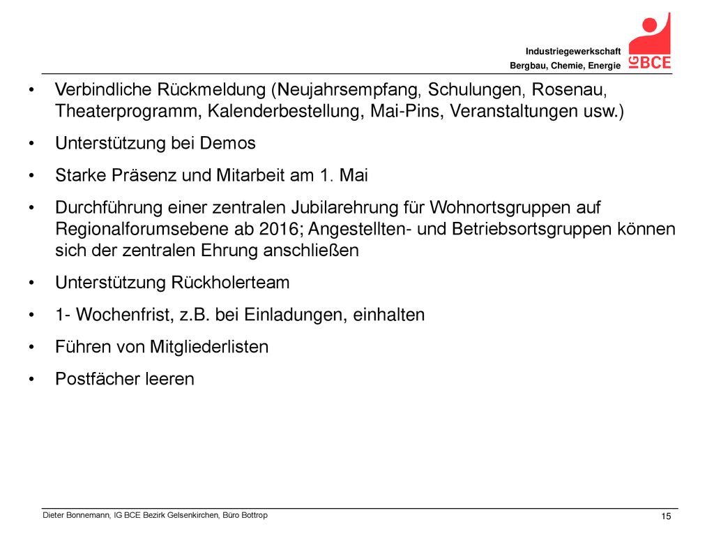 Unterstützung bei Demos Starke Präsenz und Mitarbeit am 1. Mai