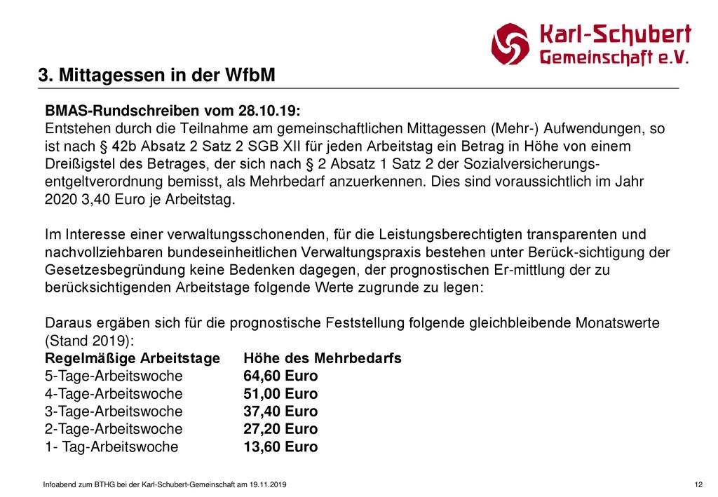 3. Mittagessen in der WfbM