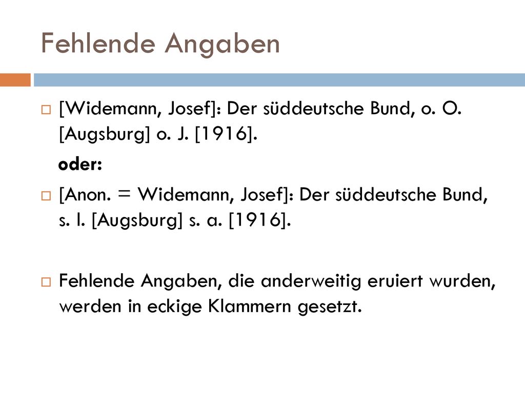 Fehlende Angaben [Widemann, Josef]: Der süddeutsche Bund, o. O. [Augsburg] o. J. [1916]. oder:
