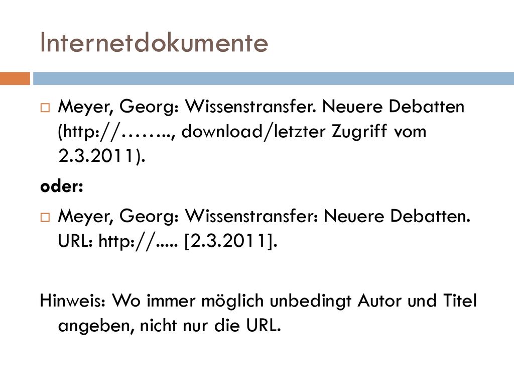 Internetdokumente Meyer, Georg: Wissenstransfer. Neuere Debatten (  download/letzter Zugriff vom ).