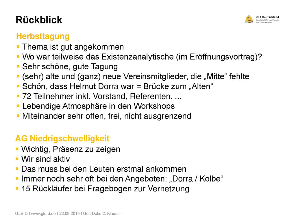 Rückblick Herbsttagung Thema ist gut angekommen