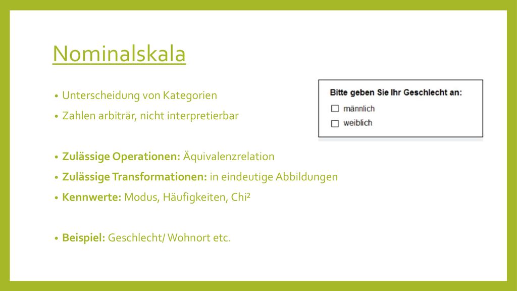 Nominalskala Unterscheidung von Kategorien