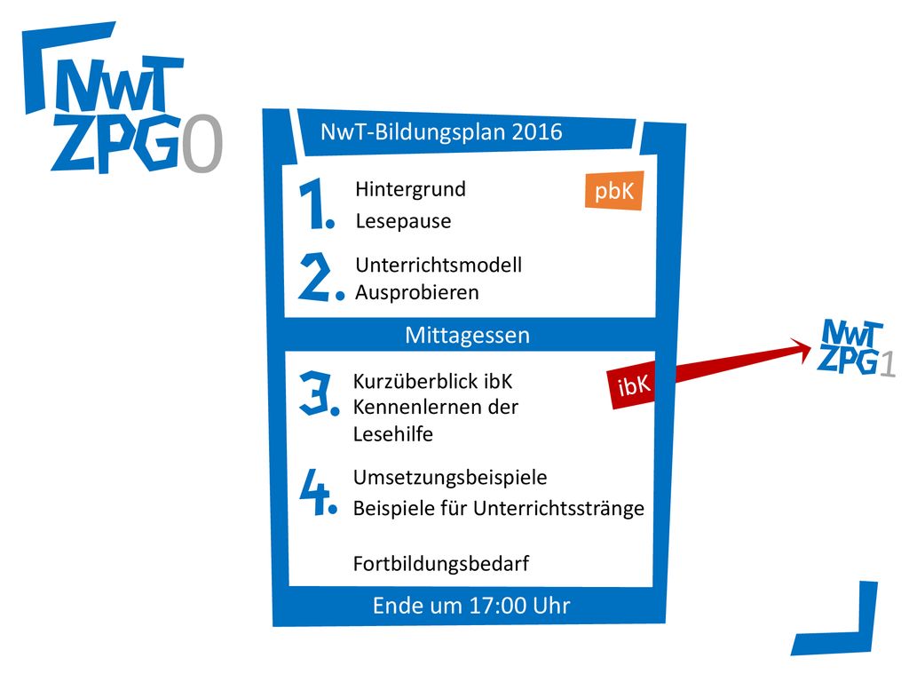 1 NwT-Bildungsplan 2016 pbK Mittagessen ibK Ende um 17:00 Uhr