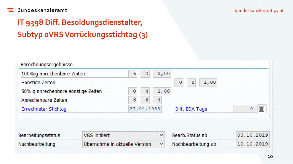 IT 9398 Diff. Besoldungsdienstalter, Subtyp 0VRS Vorrückungsstichtag (3)