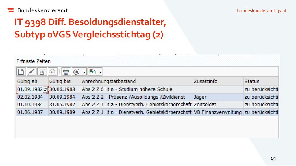 IT 9398 Diff. Besoldungsdienstalter, Subtyp 0VGS Vergleichsstichtag (2)