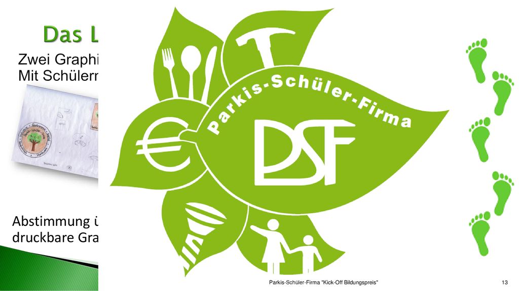 Das Logo entsteht! Zwei Graphikerinnen von Fertighaus Weiss kamen in die Schule. Mit Schülern der 10. Klasse überarbeiteten sie die Logos.