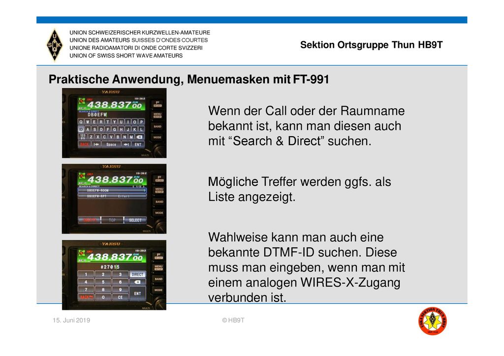 Mögliche Treffer werden ggfs. als Liste angezeigt.