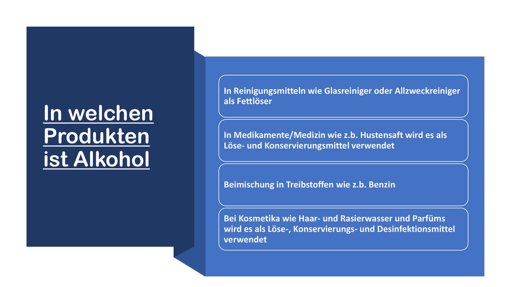 In welchen Produkten ist Alkohol