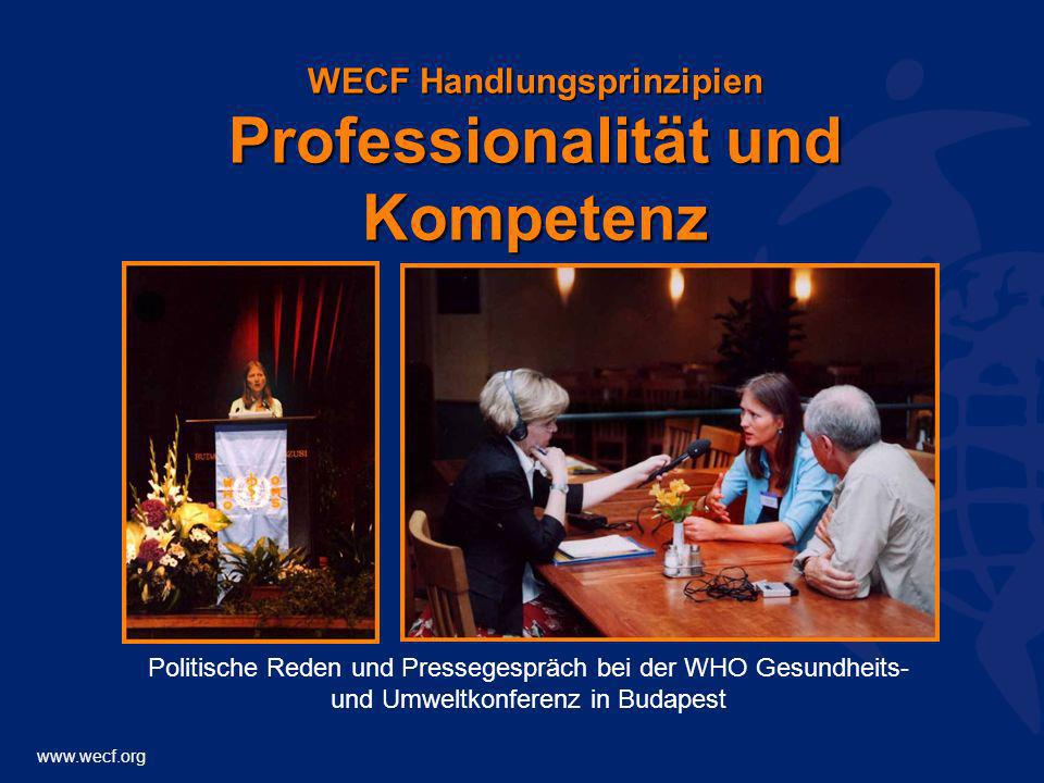 WECF Handlungsprinzipien Professionalität und Kompetenz