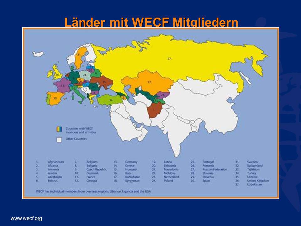 Länder mit WECF Mitgliedern