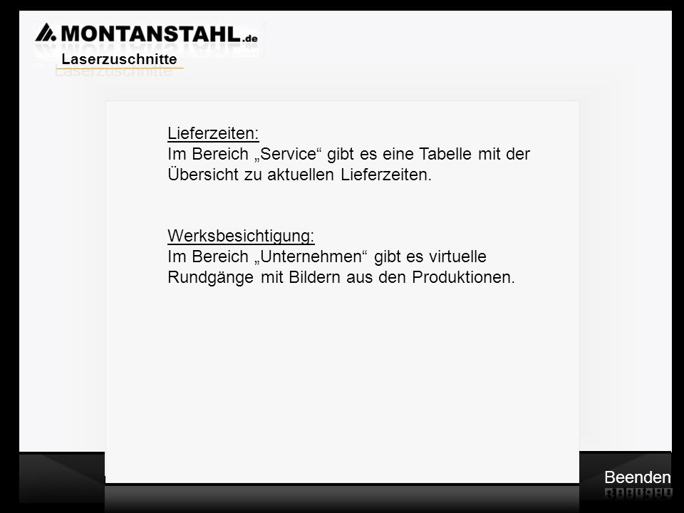 Laserzuschnitte Lieferzeiten: Im Bereich „Service gibt es eine Tabelle mit der. Übersicht zu aktuellen Lieferzeiten.