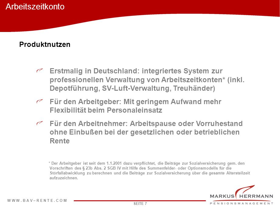 Arbeitszeitkonto Produktnutzen