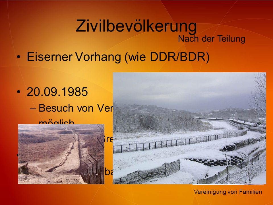 Zivilbevölkerung Eiserner Vorhang (wie DDR/BDR)