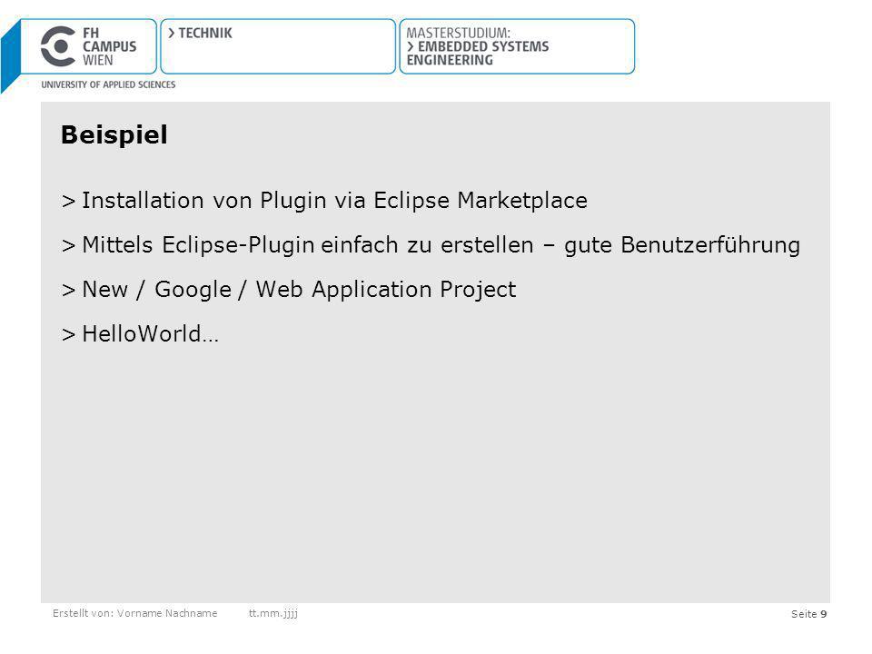 Beispiel Installation von Plugin via Eclipse Marketplace