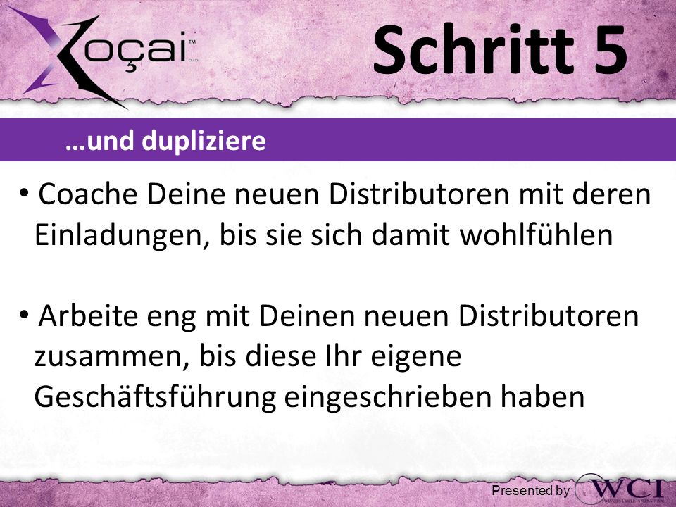 Schritt 5 …und dupliziere. Coache Deine neuen Distributoren mit deren Einladungen, bis sie sich damit wohlfühlen.