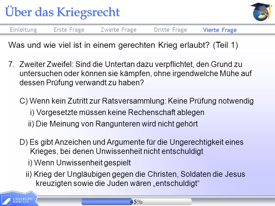 Was und wie viel ist in einem gerechten Krieg erlaubt (Teil 1)