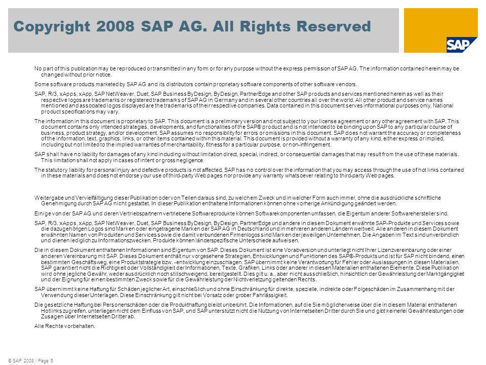 Copyright 2008 SAP AG. All Rights Reserved