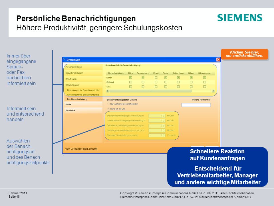 Persönliche Benachrichtigungen Höhere Produktivität, geringere Schulungskosten