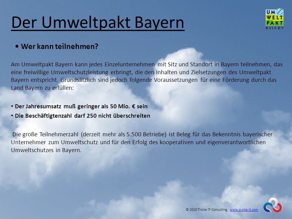 Der Umweltpakt Bayern • Wer kann teilnehmen
