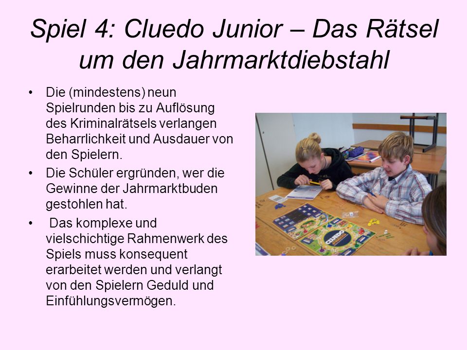 Spiel 4: Cluedo Junior – Das Rätsel um den Jahrmarktdiebstahl