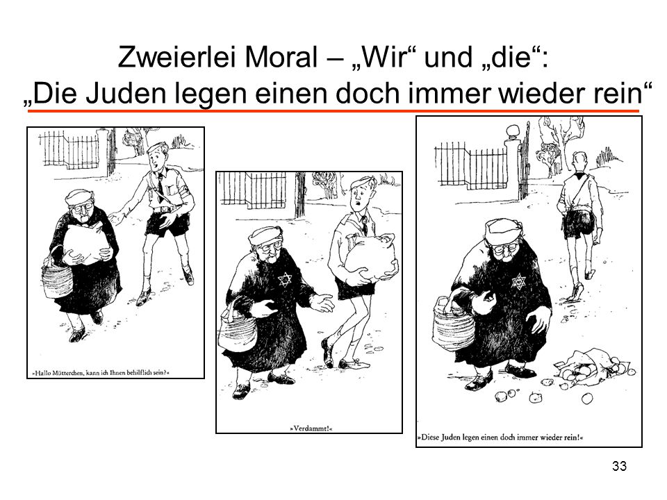 Zweierlei Moral – „Wir und „die : „Die Juden legen einen doch immer wieder rein