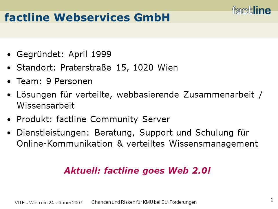 Aktuell: factline goes Web 2.0!