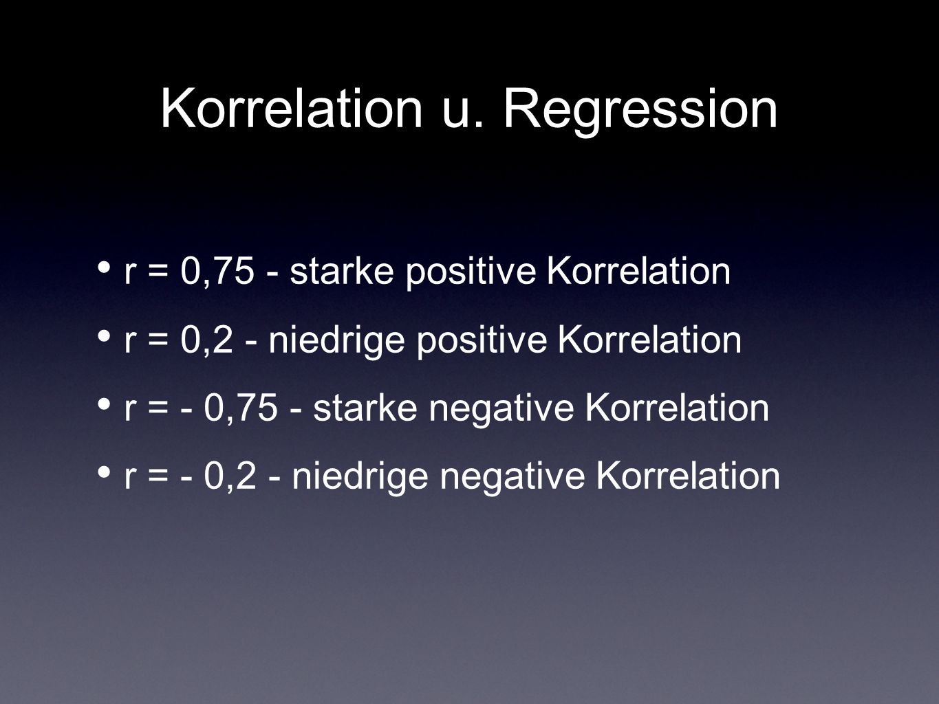 Korrelation u. Regression