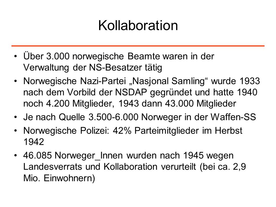 Kollaboration Über norwegische Beamte waren in der Verwaltung der NS-Besatzer tätig.
