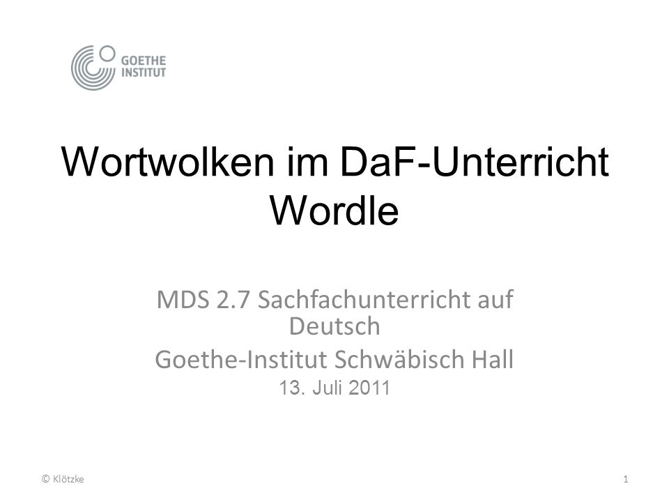 Wortwolken im DaF-Unterricht Wordle