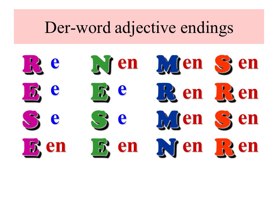 Der-word adjective endings
