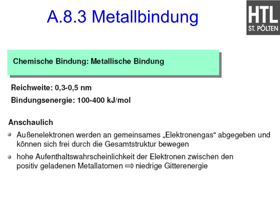 A.8.3 Metallbindung
